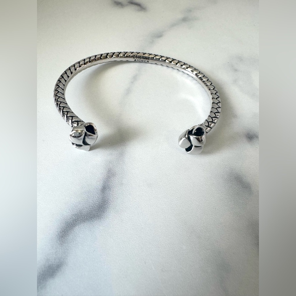 Etienne Aigner Knotted Cuff Bracelet – Silver, New in Box w/ Dust Bag - Picture 3 of 4